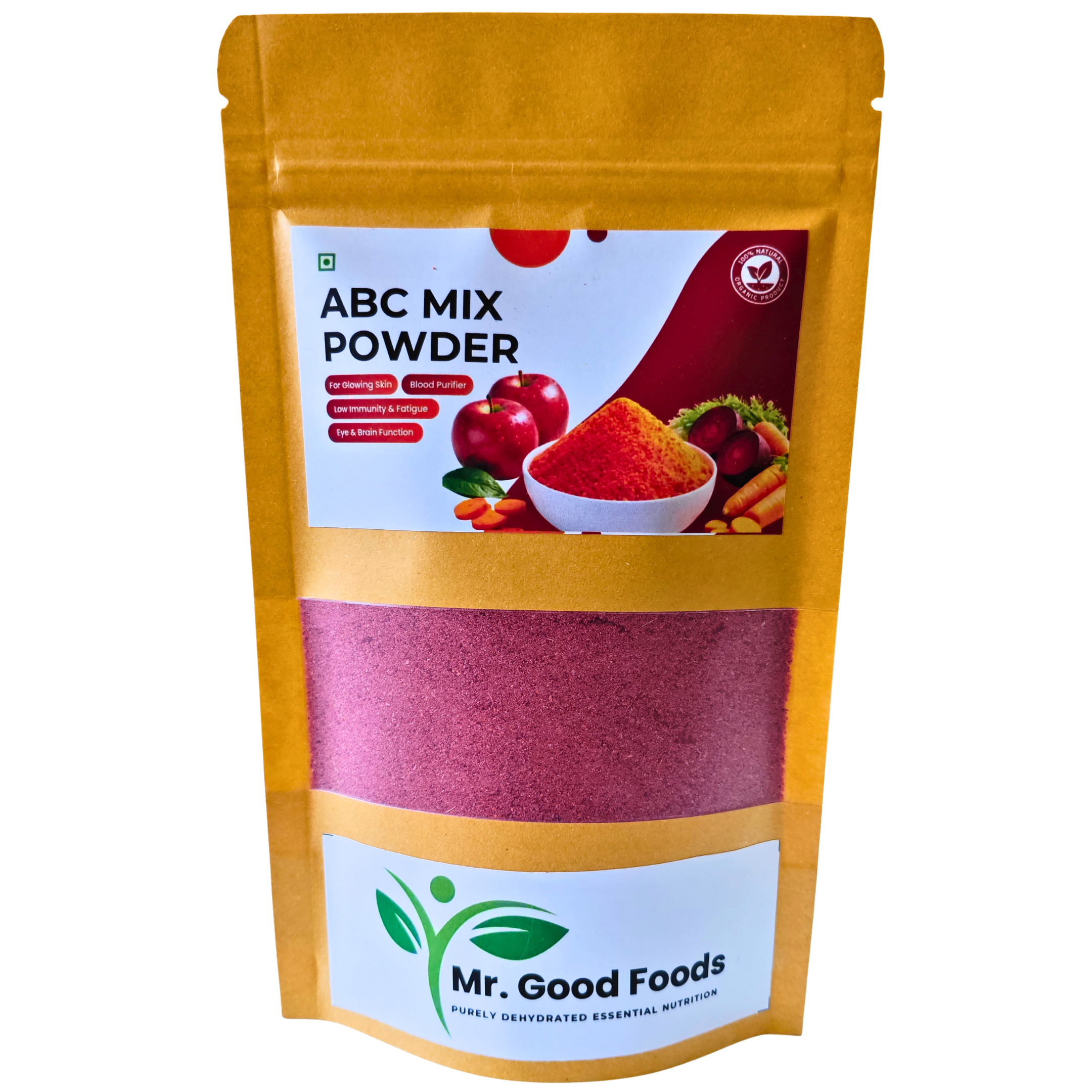 Mr. Good Foods ABC Mix Powder – Apple, Beetroot & Carrot Mix for Glowing Skin, Detox & Immunity (100g)