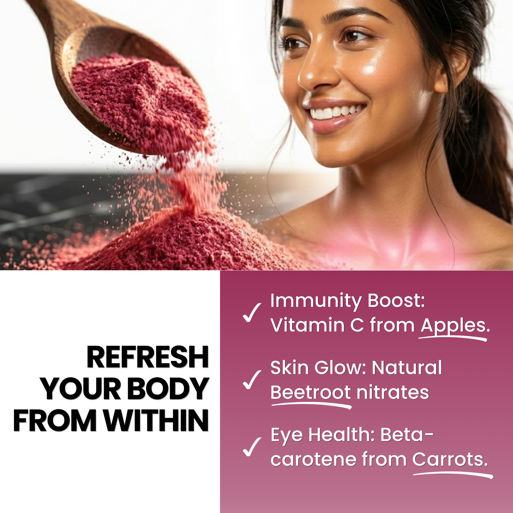 Mr. Good Foods ABC Mix Powder – Apple, Beetroot & Carrot Mix for Glowing Skin, Detox & Immunity (100g)