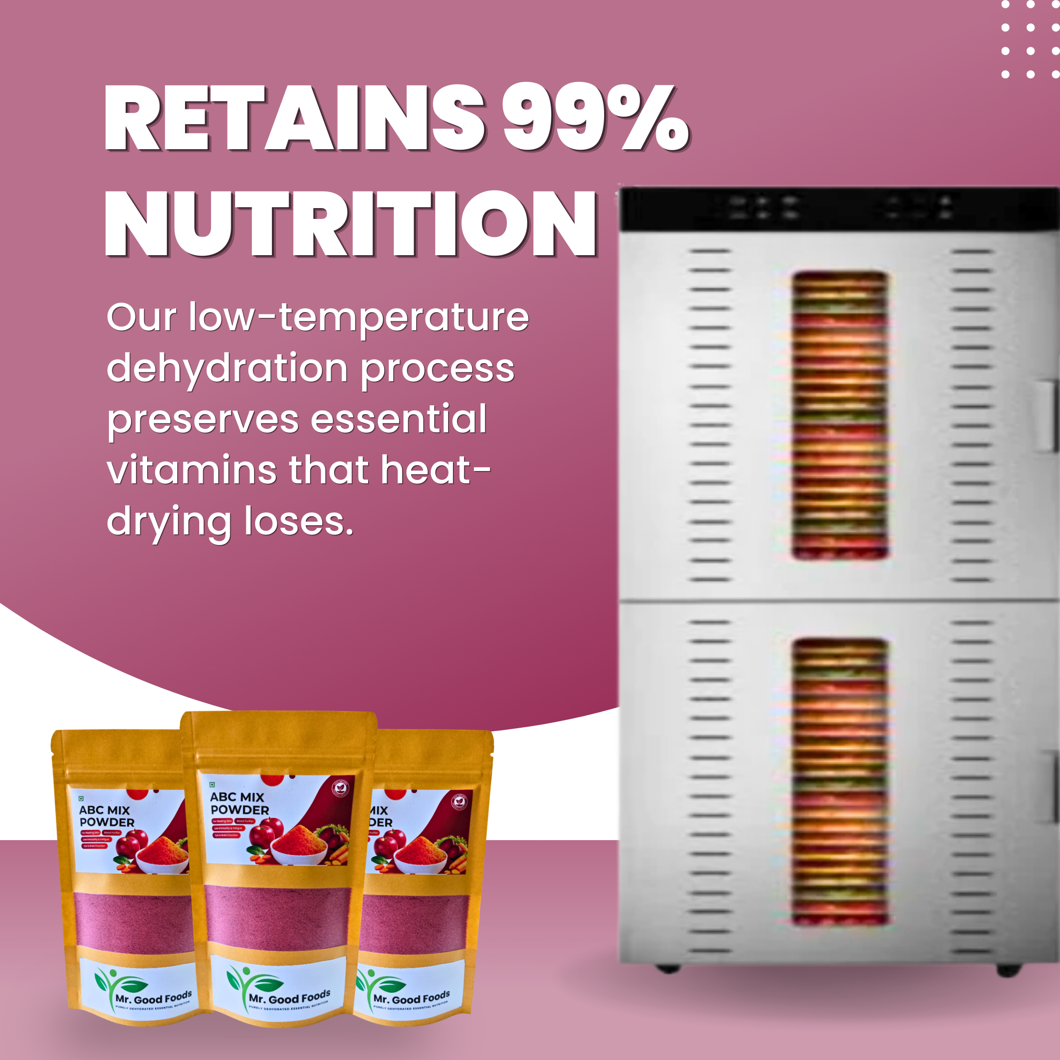 Mr. Good Foods ABC Mix Powder – Apple, Beetroot & Carrot Mix for Glowing Skin, Detox & Immunity (100g)